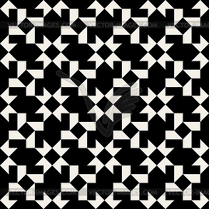 Seamless Black White Geometric Square Tiling Pattern - vector clipart