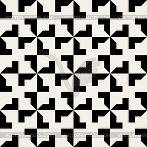 Seamless Black White Geometric Square Tiling Pattern - white & black vector clipart