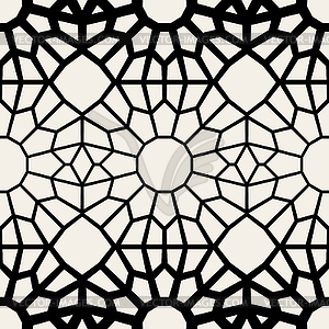 Black White Seamless Geometric Square Lace Grid - vector image