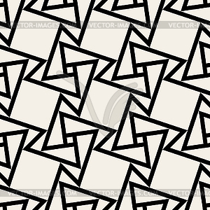 Seamless Black and White Geometric Square Tile - vector clip art