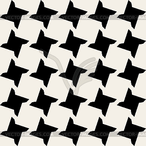 Seamless Black and White Geometric Star Tile Pattern - vector clipart