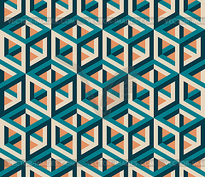 Seamless Isometric Hexagonal Cube Structure - vector image