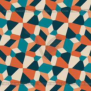 Seamless Geometric Tiling Pattern in Teal and Orange - vector clip art