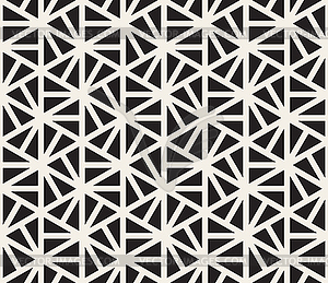 Seamless Black And White Hexagonal Triangles Pattern - vector clip art