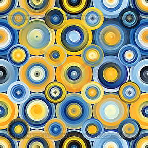 Seamless Blue Yellow Gradient Mesh Concentric - vector clip art