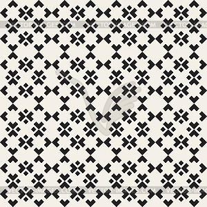 Seamless Black And White Simple Ethnic Square - vector image