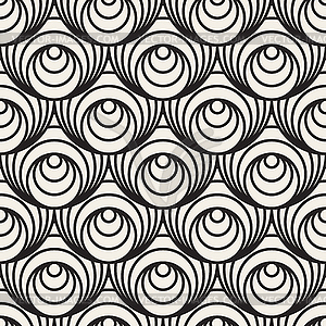 Seamless Black And White Concentric Circles - vector clipart / vector image