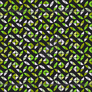 Seamless Black Green Shades Rounded Triangles - vector image