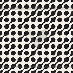 Seamless Black White Rounded Circle Metaball Pattern - vector EPS clipart