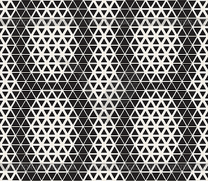 Seamless Black and White Triangle Line Grid Halfton - vector EPS clipart