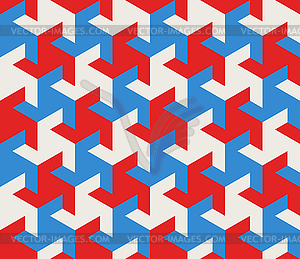 Seamless Geometric Triangle Tessellation Blue Red - stock vector clipart