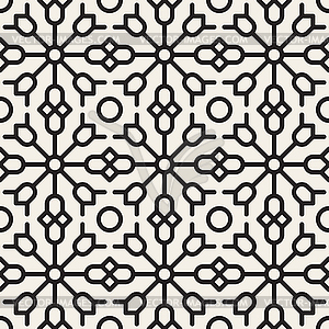 Seamless Black and White Geometric Ethnic Floral - royalty-free vector image