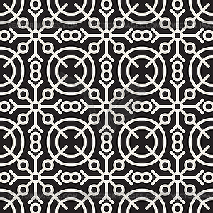 Seamless Black and White Geometric Ethnic Circle - vector clip art