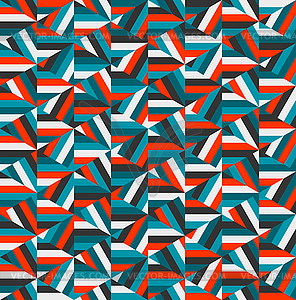 Blue Red Triangle Random Stripes Geometric Pattern - vector clip art