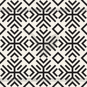 Seamless Black and White Geometric Ethnic Line - vector clipart