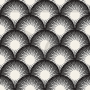 Seamless Black and White Optical Art ZigZag Rays - vector clipart