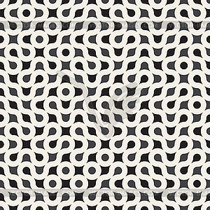 Seamless Black and White Rounded Circle Maze Line - vector clipart / vector image