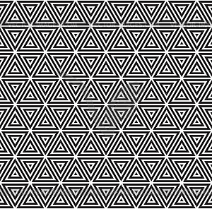 Seamless Black and White Triangles Line Grid Pattern - vector image