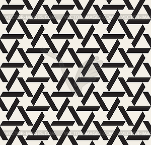 Seamless Black and White Geometric Triangle Star - vector image