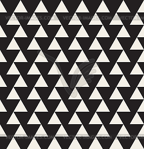 Seamless Black and White Geometric Triangle Tiling - vector clipart