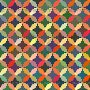 Seamless Colorful Circle Star Quilt Tiling Pattern - vector clipart