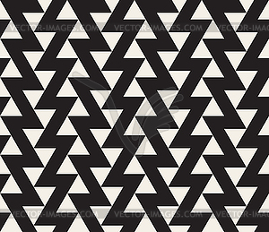 Seamless Black and White Geometric Triangle ZigZag - vector clipart