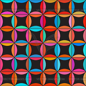 Seamless Colorful Circle Star Quilt Tiling Pattern - vector clipart