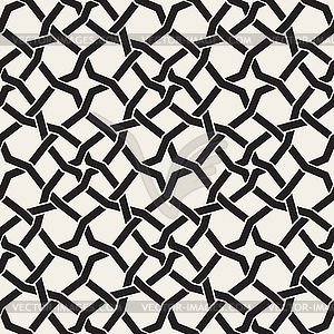 Seamless Black and White Islamic Star Interweaving - vector image