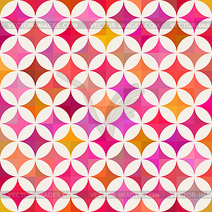 Seamless Colorful Circle Star Quilt Tiling Pattern - vector image