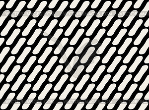 Seamless Black and White Rounded Rectangles Diagona - vector image