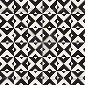 Seamless Black And White Square Triangle Geometric - vector clip art