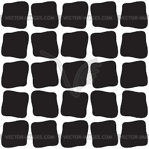 Seamless Black And White Rounded Square Line Grid - vector clip art