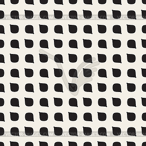 Seamless Black and White Rounded Drop Shape Grid - royalty-free vector image