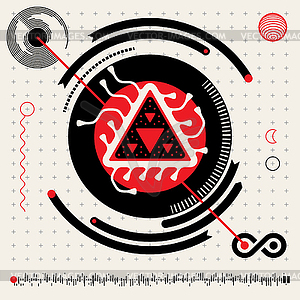 Abstract Futuristic Techno Alien Logo Symbols. HUD - vector clipart