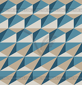 Seamless Geometric Triangle Blue Brown Color Pattern - vector image