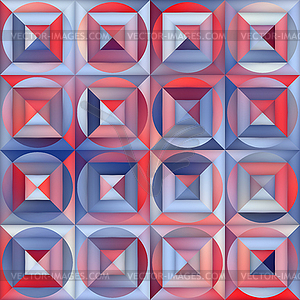 Seamless Gradient Mesh Square Circle Blocks - vector clipart