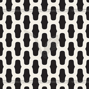 Seamless Black and White Rounded Shape Interlacing - vector clipart