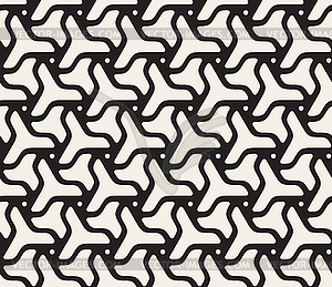 Seamless Rounded Triangle Shape Swirl Line Pattern - vector clipart