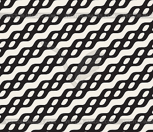 Seamless Rounded Wavy Diagonal Line Ellipse Pattern - stock vector clipart