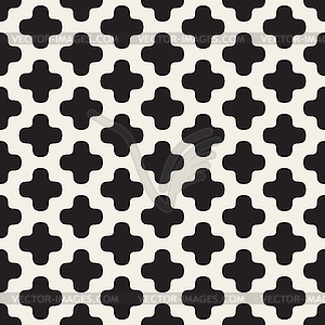 Seamless Rounded Cross Shape Simple Grid Pattern - vector clip art