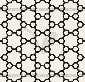 Seamless Black and White Rounded Floral Hexagonal - vector clipart