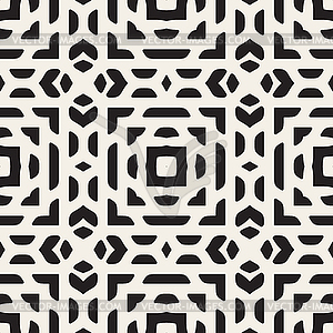 Seamless Black And White Rounded Rectangles Ethnic - royalty-free vector image