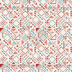 Seamless Retro 80`s Jumble Geometric Line Shapes - vector EPS clipart