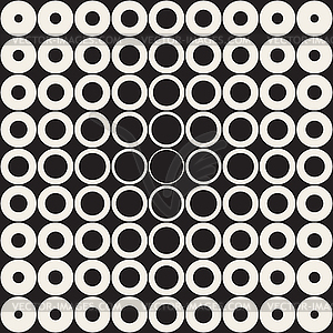 Seamless Grid of Circles Retro Pattern - vector clip art