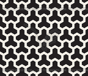 Black and White Rounded Hexagonal Trinity Lattice - vector clip art