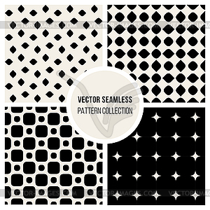 Seamless Black and White Geometric Pattern - vector clip art