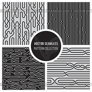 Seamless BW Pattern Collection 10 - vector clipart