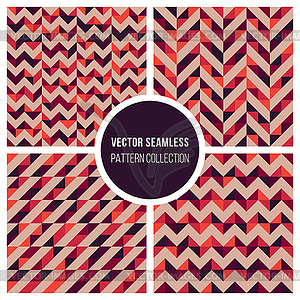 Seamless Truchet Geometric Pattern Collection - vector clipart