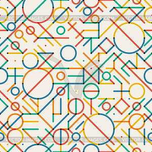 Seamless Multicolor Geometric Lines Irregular - vector image