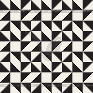 Seamless Black and White Geometric Square Triangle - vector clipart